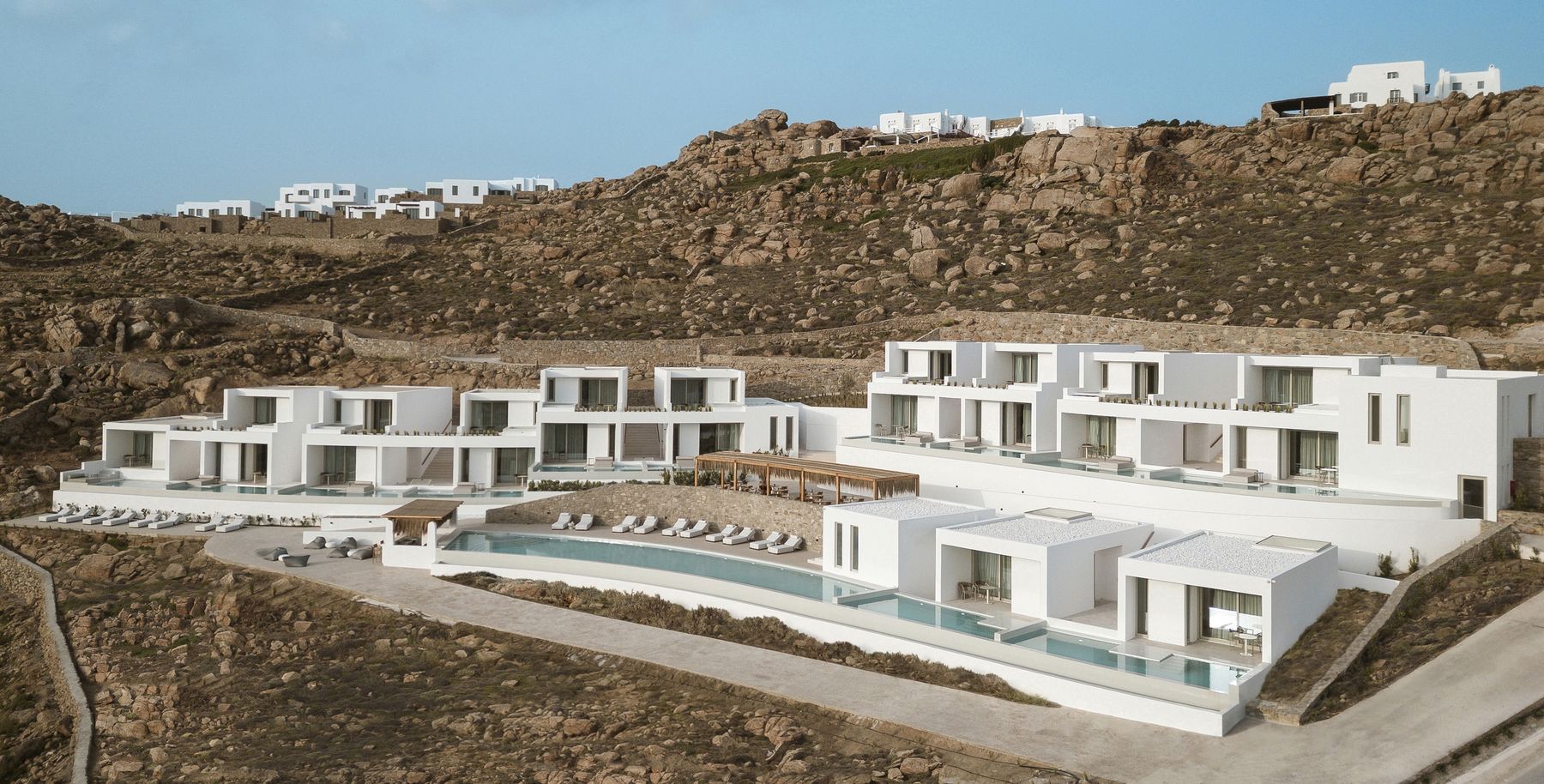 Hillside resort, aerial view